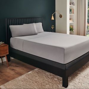 6 Piece Bed Sheets Set Queen Light Grey Brushed Microfiber New!